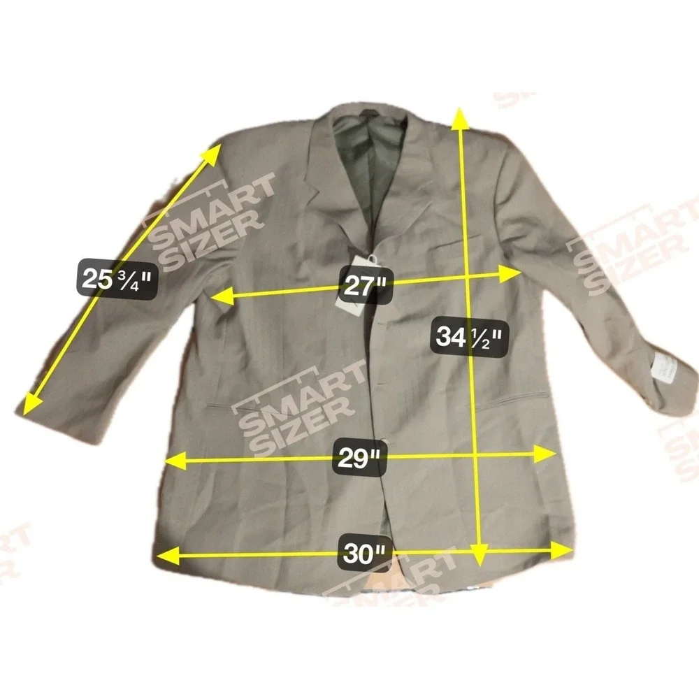 Carlo Zarelli Tan Pinstripe Suit Jacket, Men's 52R Blazer, Three Button, NWT‎